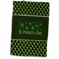 3dRose Luck St. Patrick Day, Shamrocks, Green and Black - Towels (twl-239520)