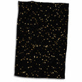 3dRose Anne Marie Baugh - Sparkle - Faux Gold Bokeh Confetti On Black - Towels (twl-239936)