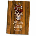 3dRose Russ Billington Designs - Fetch Me Rum- Distressed Pirate Skull Design - Towels (twl-240984)