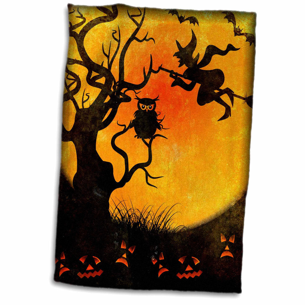 3dRose Susan Brown Designs Halloween Holiday Themes - Halloween Backdrop - Towels (twl-24144)