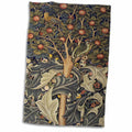 3dRose Image of William Morris Woodpecker in Gray Orange and Ivory - Towels (twl-243622)