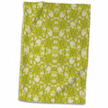 3dRose Florene Designer Lace - Image of Trendy Chartreuse Lace - Towels (twl-245132)