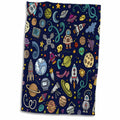 3dRose Cartoon Space Explorer Birthday Kids Theme Spaceship Astronaut - Towels (twl-251750)
