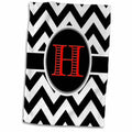 3dRose BrooklynMeme Designs - Black and White Chevron Monogram red Initial H - Towels (twl-252167)