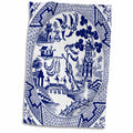 3dRose Russ Billington Designs - Willow Pattern Detail in Blue and White - Towels (twl-262242)