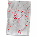 3dRose Red Winter Season Branches ICY Berries Christmas Holiday Colors - Towels (twl-266464)