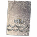 3dRose Image of Sparkling Luxury Diamond and Heart Silver Faux Glitter Effect... - Towels (twl-268947)