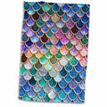 3dRose Multicolor Trend Pink Luxury Elegant Mermaid Scales Glitter - Towels (twl-272866)