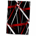 3dRose Seamless Red and White Stripes on A Black Background - Towels (twl-273604)