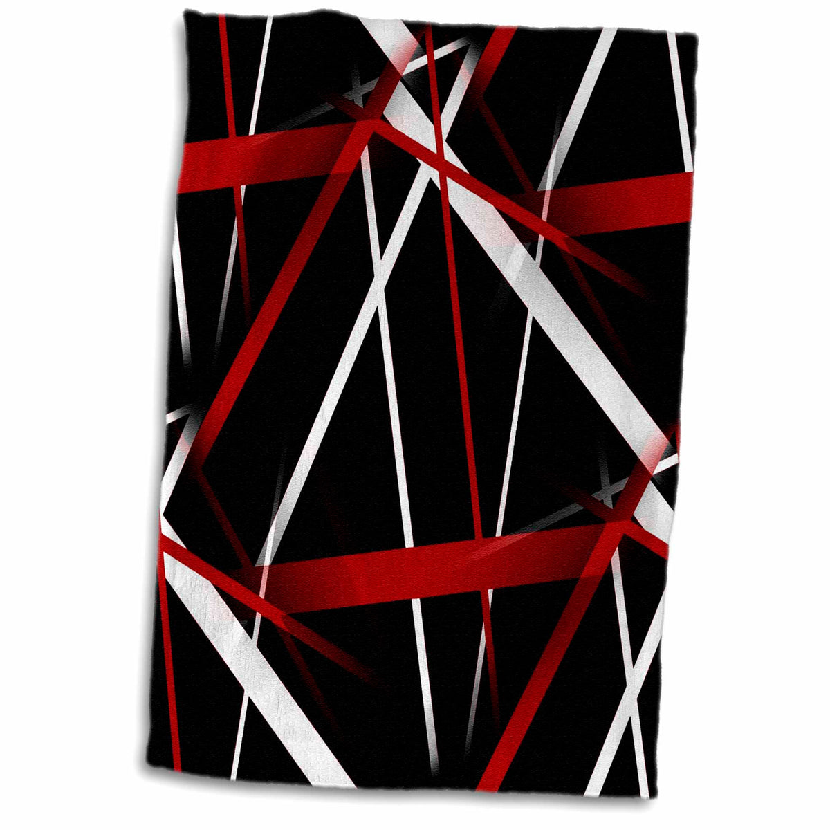 3dRose Seamless Red and White Stripes on A Black Background - Towels (twl-273604)