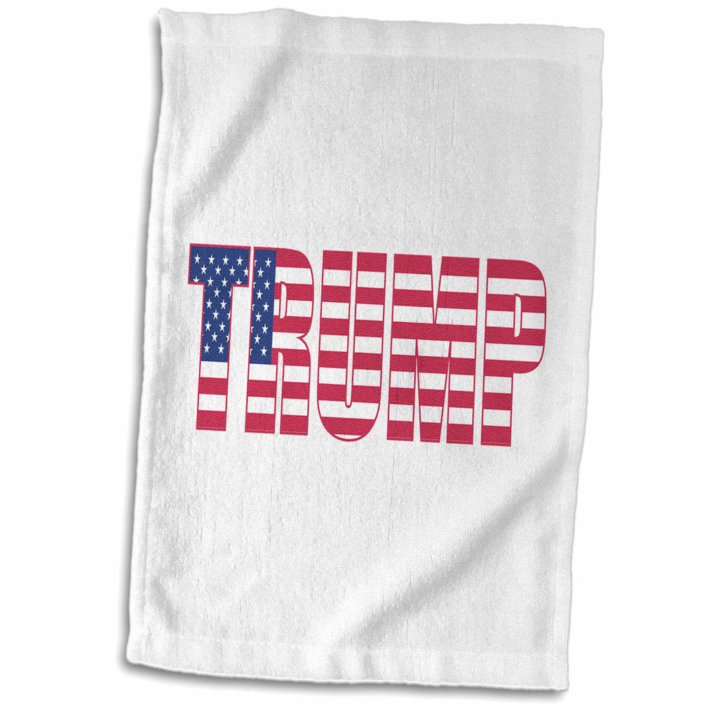 3dRose USA American Patriotic Typography-Donald Trump-White - Towels (twl-275058)