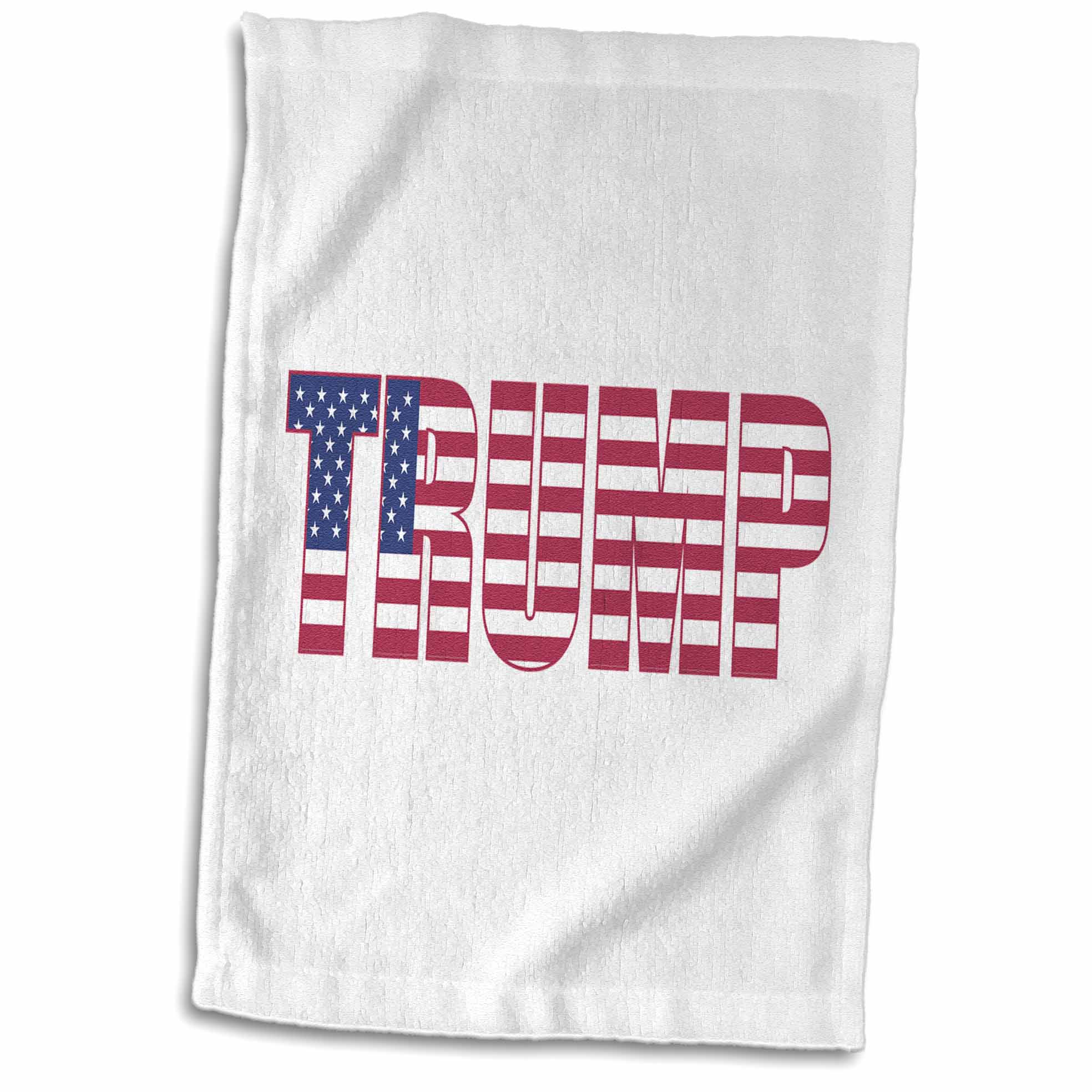 3dRose USA American Patriotic Typography-Donald Trump-White - Towels (twl-275058)