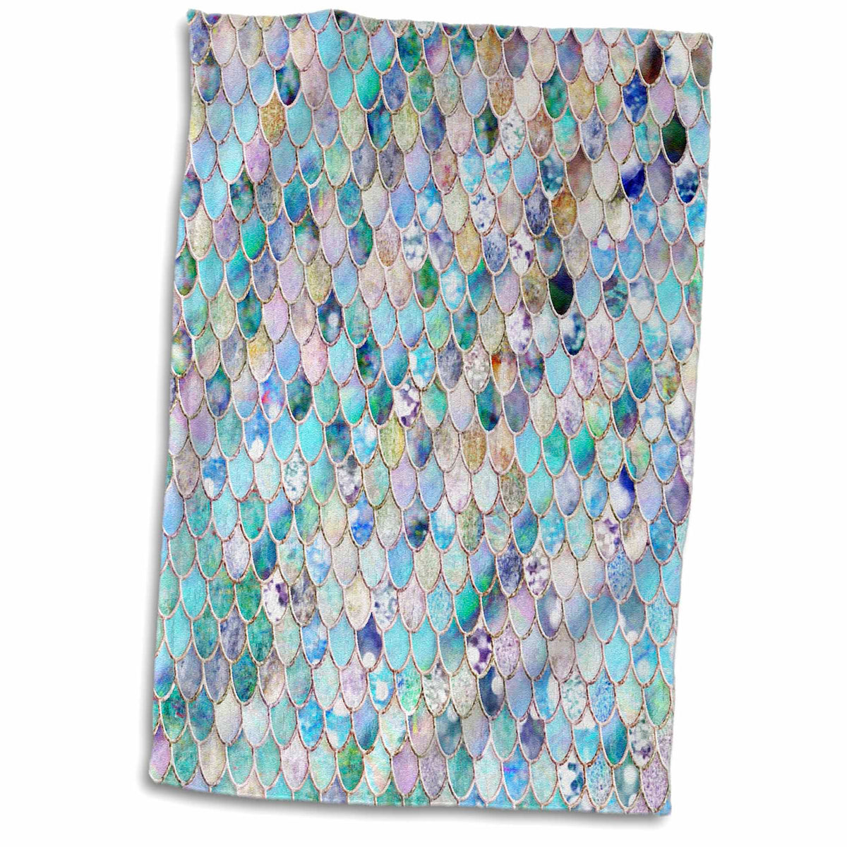 3dRose Image of Small Blue Teal Luxury Elegant Mermaid Scales Glitter - Towels (twl-275455)