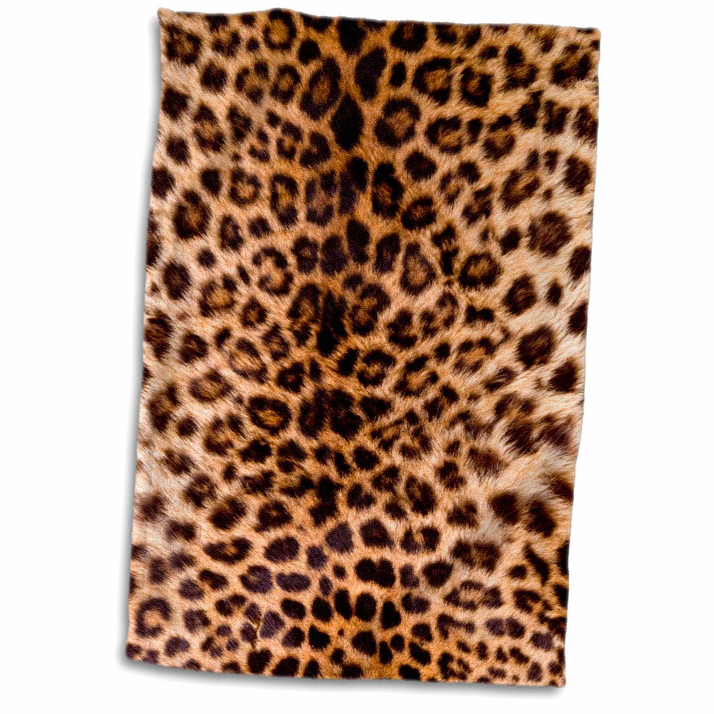 3dRose TDSwhite – Patterns Designs - Leopard Print Photo - Towels (twl-285216)