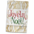 Christmas Hand Towels – Joyeux Noël Cotton Polyester Towel for Kitchen or Gym