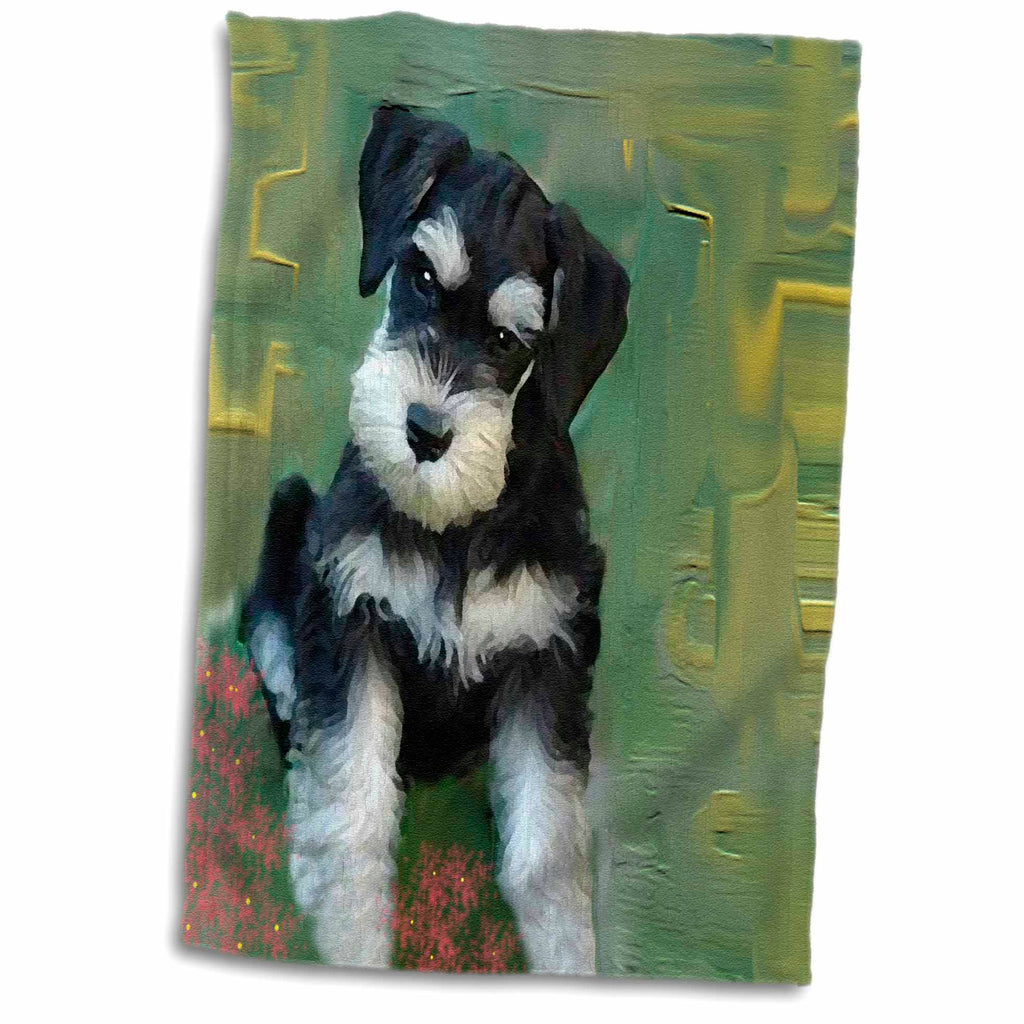 3dRose Dogs Schnauzer - Miniature Schnauzer - Towels (twl-4158)