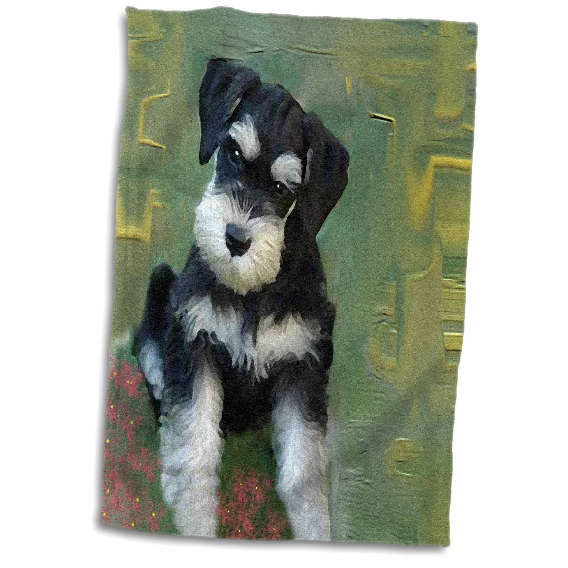 3dRose Dogs Schnauzer - Miniature Schnauzer - Towels (twl-4158)