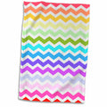 3dRose Bright Colorful Rainbow Chevron Zig Zag Stripes aka Multicolored - Towels (twl-56650)