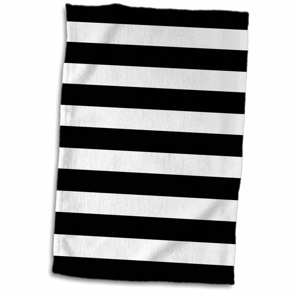 3dRose Stylish Contemporary Stripes - Black and White Striped Pattern aka... - Towels (twl-56663)