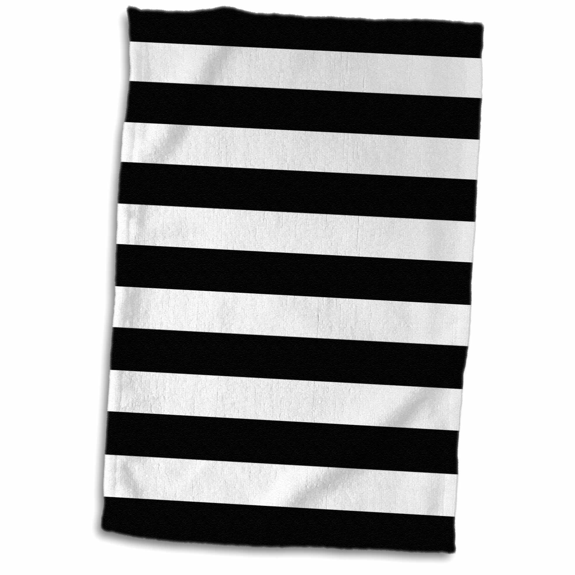 3dRose Stylish Contemporary Stripes - Black and White Striped Pattern aka... - Towels (twl-56663)