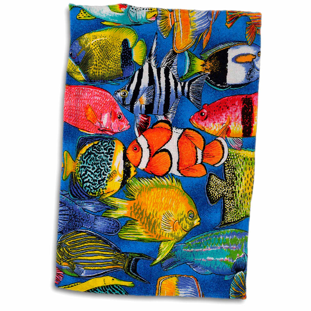 3dRose Kids Stuff Sea World - Tropical Fish - Towels (twl-5741)