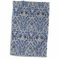 3dRose Florene Designer Plaids and Pattern - French Paisley Blue - Towels (twl-59830)