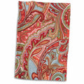 3dRose Florene Designer Paisley - Retro Red n Blue Paisley Pattern - Towels (twl-60709)