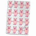 3dRose Janna Salak Designs Farm Animals - Piggy Power – Pink Pig Print - Towels (twl-6295)