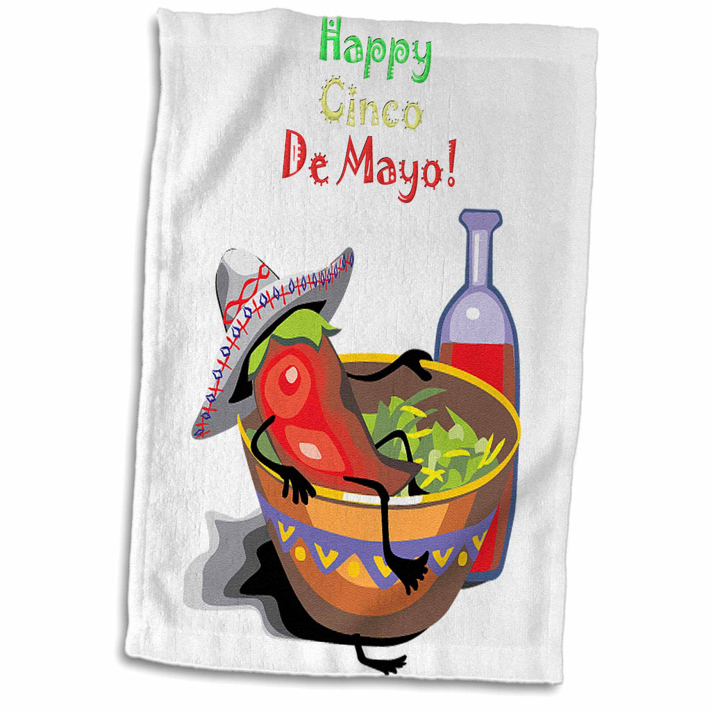 3dRose Edmond Hogge Jr Prints n Patterns - Happy Cinco De Mayo - Towels (twl-63106)