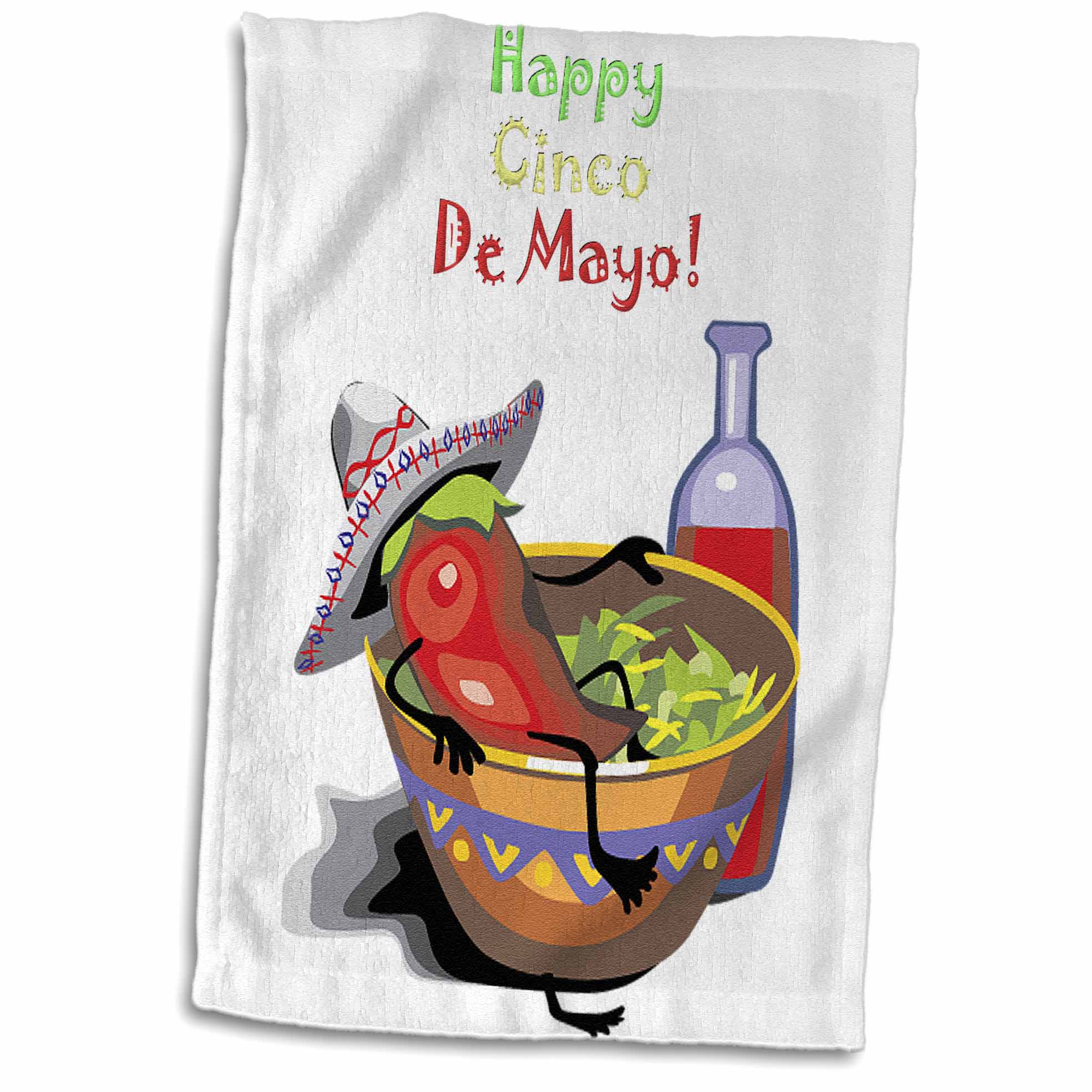 3dRose Edmond Hogge Jr Prints n Patterns - Happy Cinco De Mayo - Towels (twl-63106)