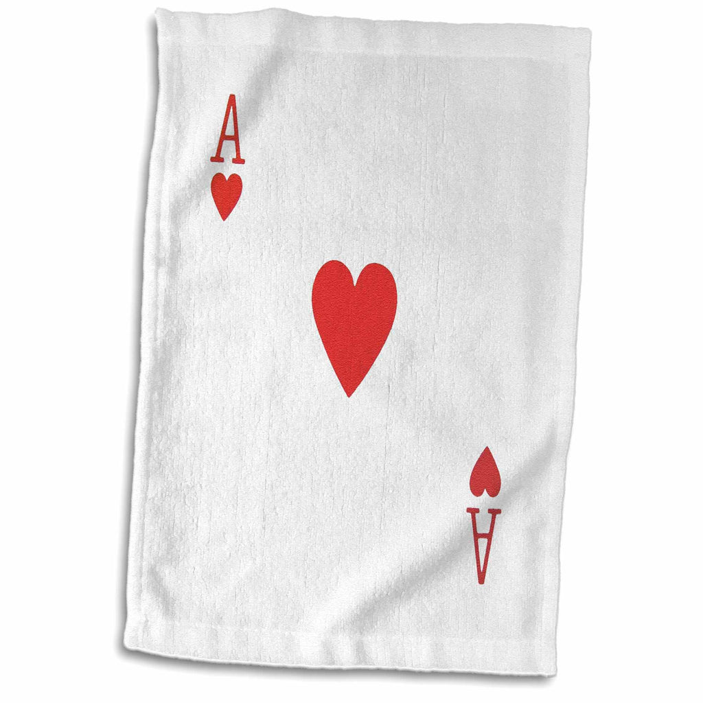 3dRose Ace of Hearts Playing Card - Red Heart Suit - Gifts for Cards Game... - Towels (twl-76551)