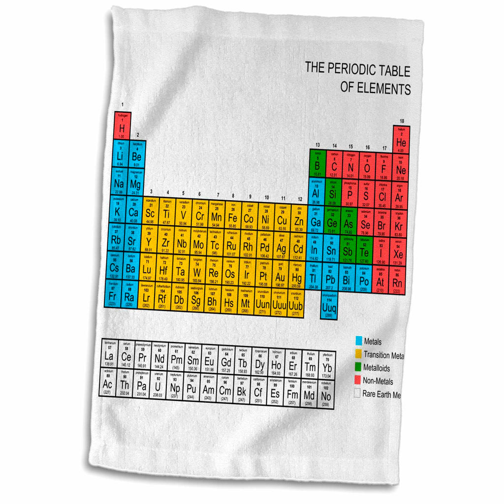 3dRose Periodic Table - Academic educational gift for science fans chemistry... - Towels (twl-76644)