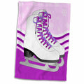 3dRose Pair of Purple Ice Skates on Snowflake Background - Towels (twl-77476)