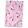 3dRose Figure Skating - Skate and Snowflake Print - Pale Pink - Towels (twl-77480)