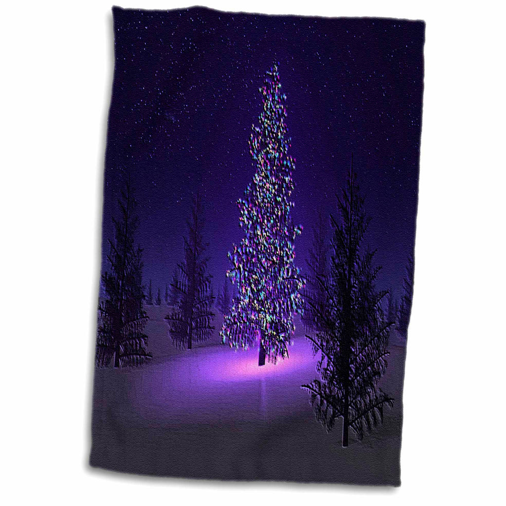3dRose Florene Christmas - Lets Have A Purple Christmas - Towels (twl-80492)