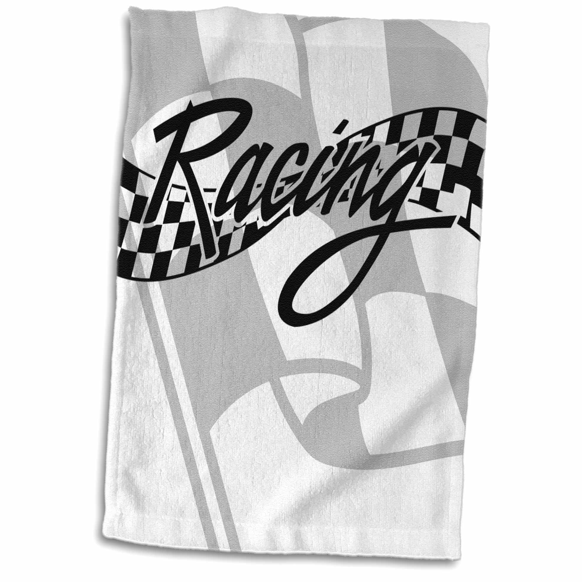 3dRose PS Creations - Racing Black and White Checkered Flag - Towels (twl-99325)