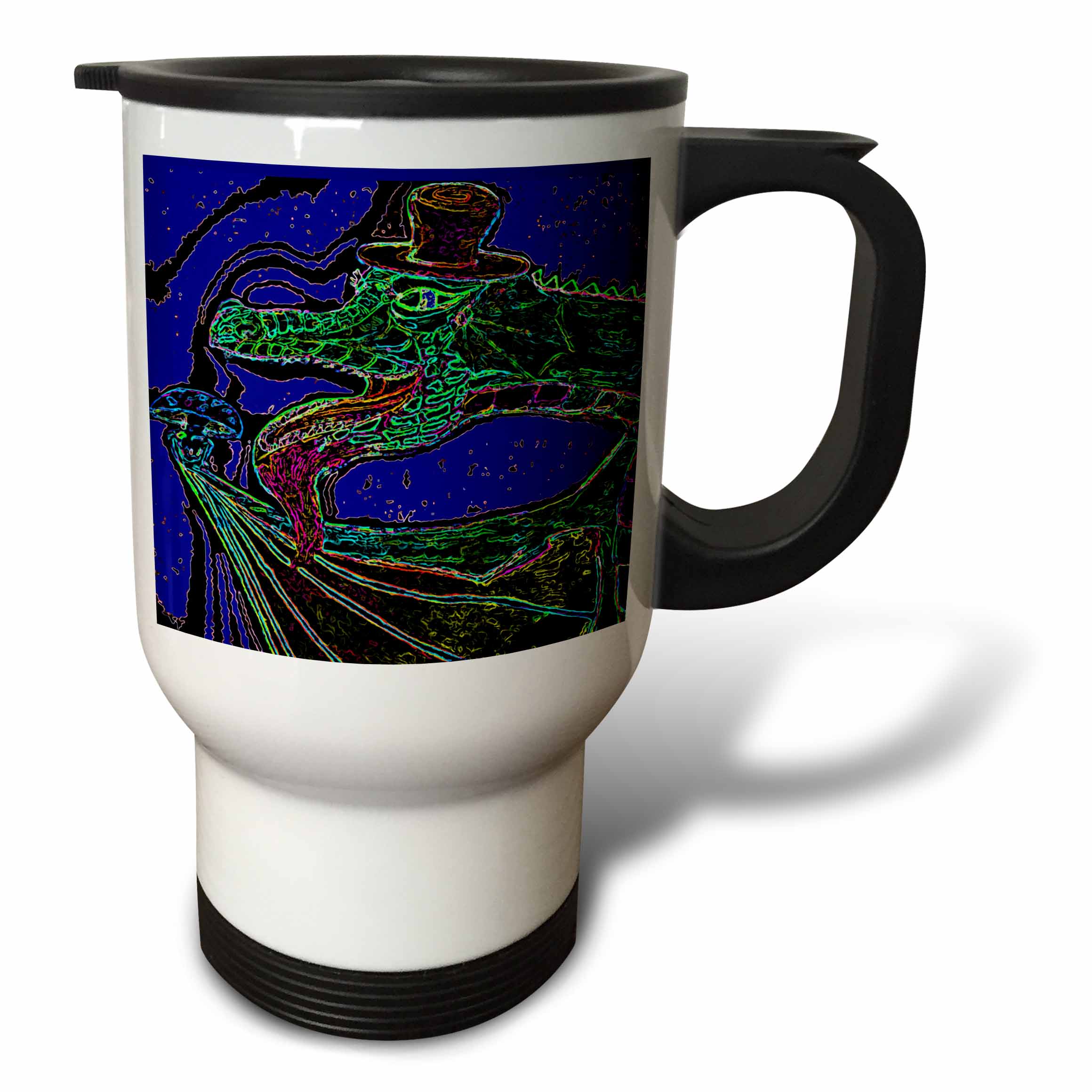 3dRose AlienJunkyard Folk Art - Yeti Man - Travel Mugs (tm_12728)