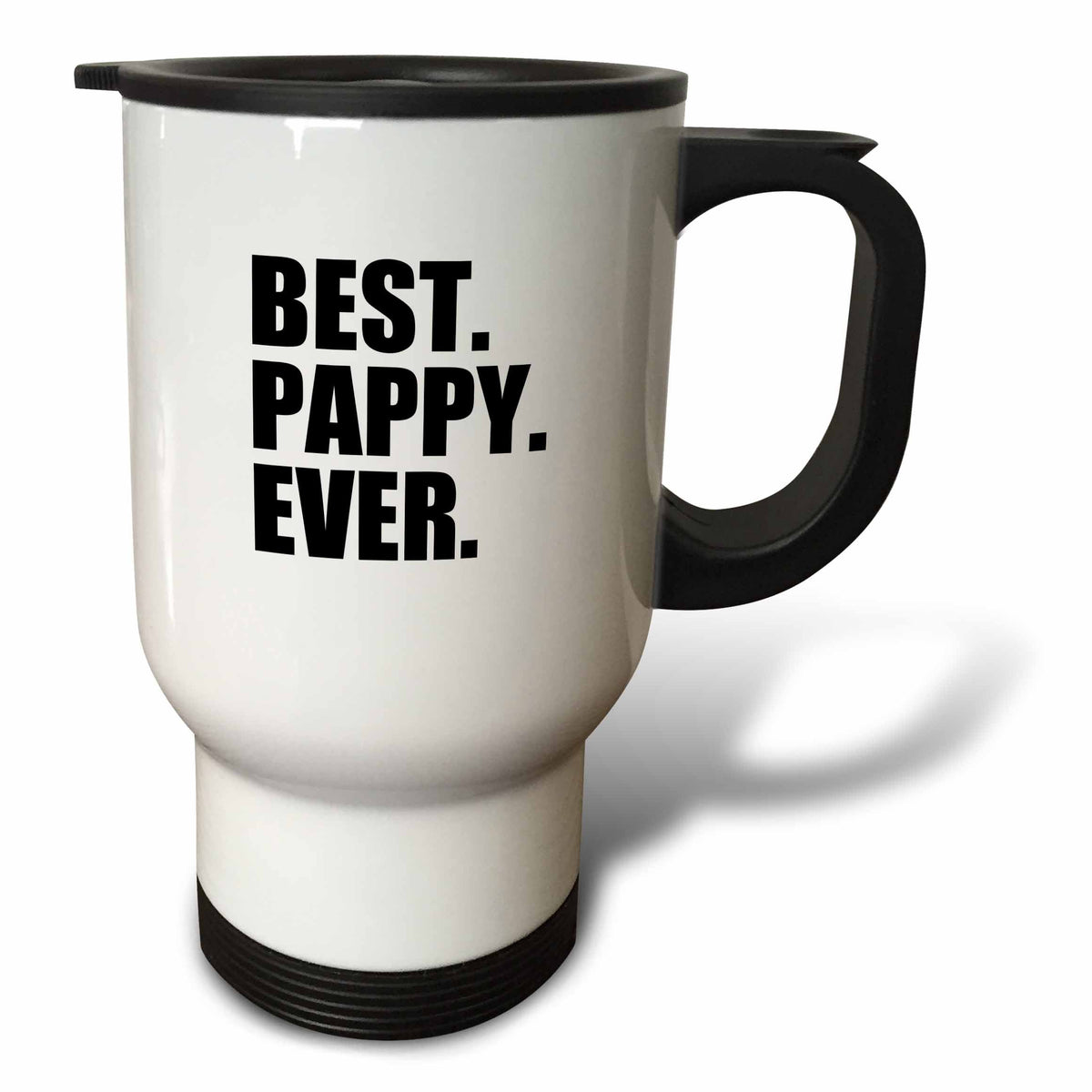 3dRose InspirationzStore Typography - Best Pappy Ever - Gifts for Grandfathers - Granddad Grandpa nicknames - black text - family gifts - Travel Mugs (tm_151515)