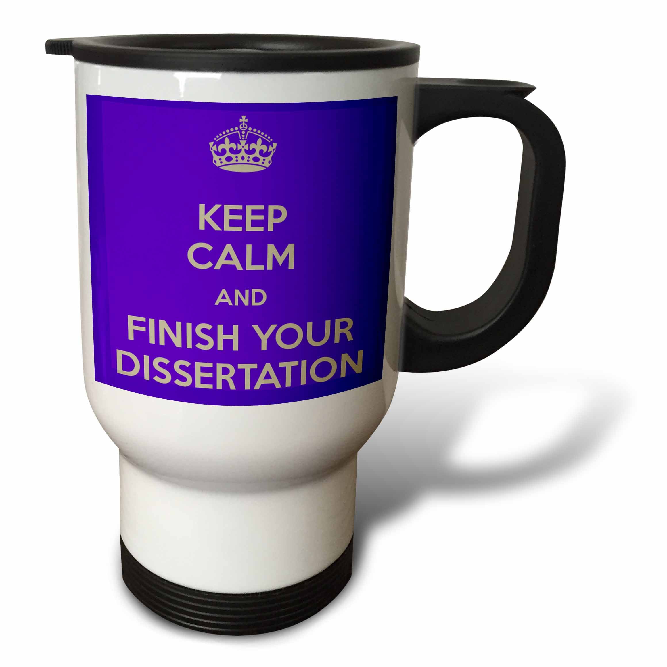 3dRose EvaDane - Funny Quotes - Keep calm and finish your dissertation. Purple. - Travel Mugs (tm_193306)