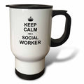 3dRose InspirationzStore Typography - Keep Calm Im a Social Worker - job pride - funny profession work gift - Travel Mugs (tm_194473)