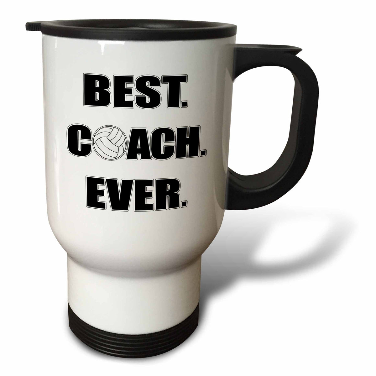 3dRose Janna Salak Designs Sports - Volleyball - Best. Coach. Ever. - Travel Mugs (tm_195231)