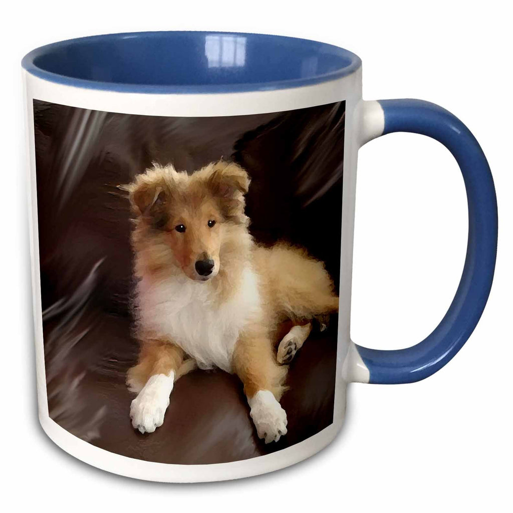3dRose Dogs Rough Collie - Rough Collie Puppy - Mugs (mug_4546)