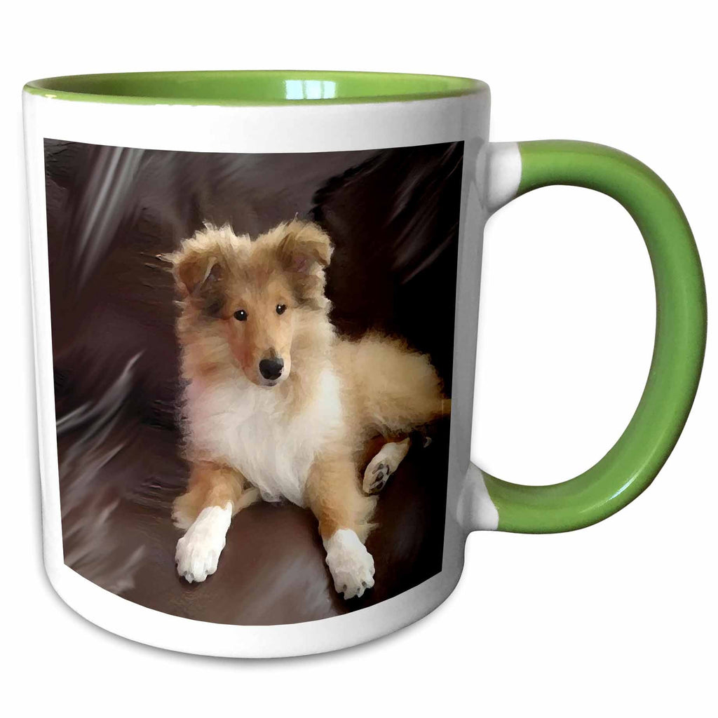 3dRose Dogs Rough Collie - Rough Collie Puppy - Mugs (mug_4546)