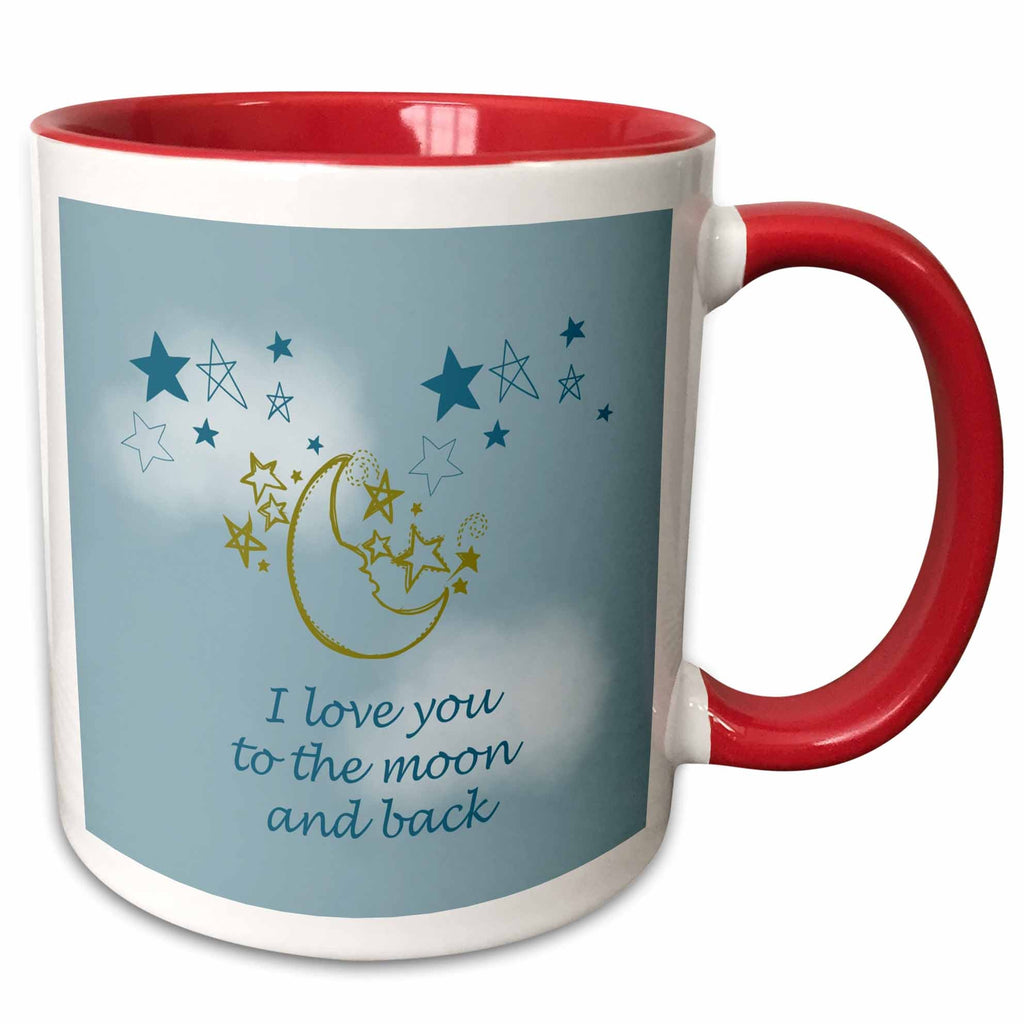3dRose PS Inspirations - I Love You to the moon and back - Mugs (mug_155825)