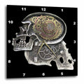 3dRose Dooni Designs Steampunk Designs - Steampunk Gothic Faux Metal Skull Image - Wall Clocks (DPP_102675)
