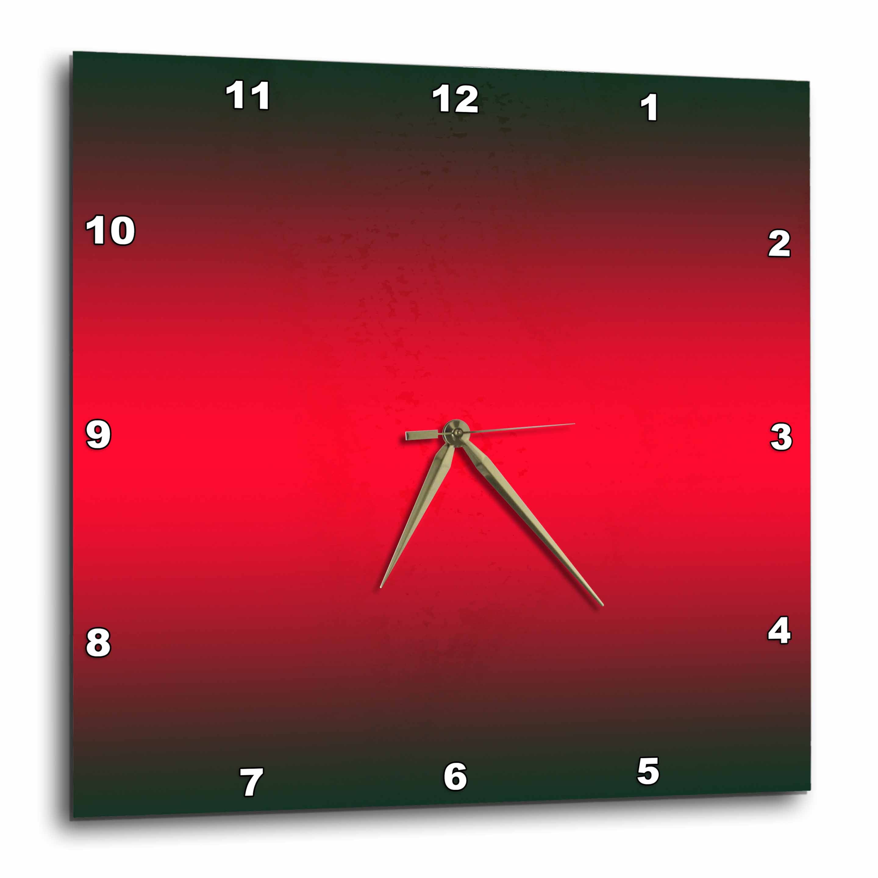 3dRose Anne Marie Baugh Gradients - Black, Red, Black Gradient Color - Wall Clocks (DPP_112050)