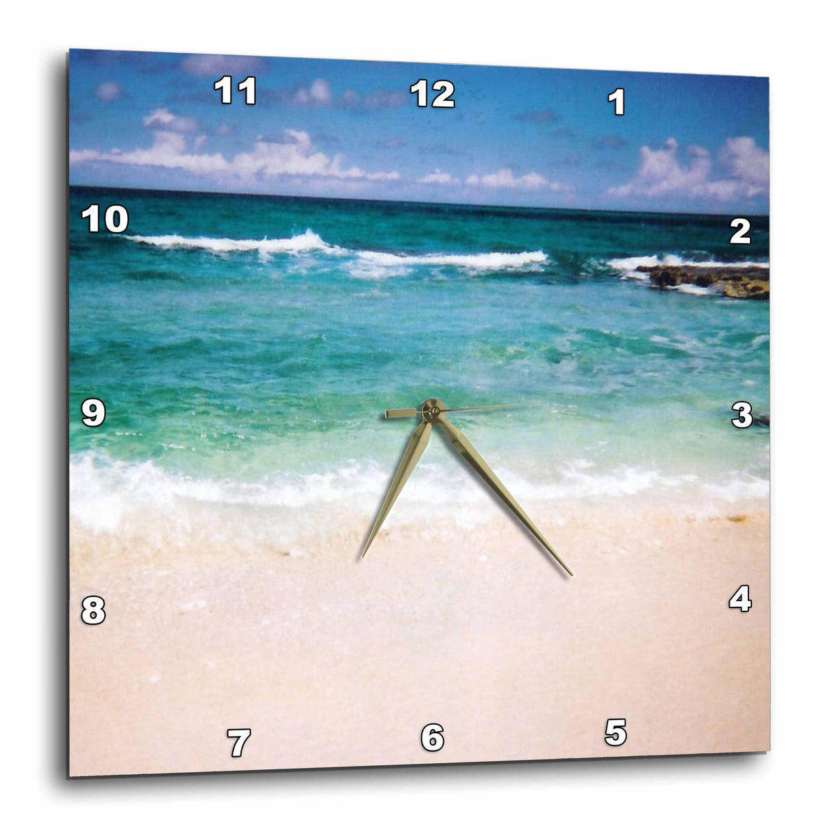 3dRose Renderly Yours Scenic Inspirations - Beautiful Sandy Beach - Wall Clocks (DPP_22274)