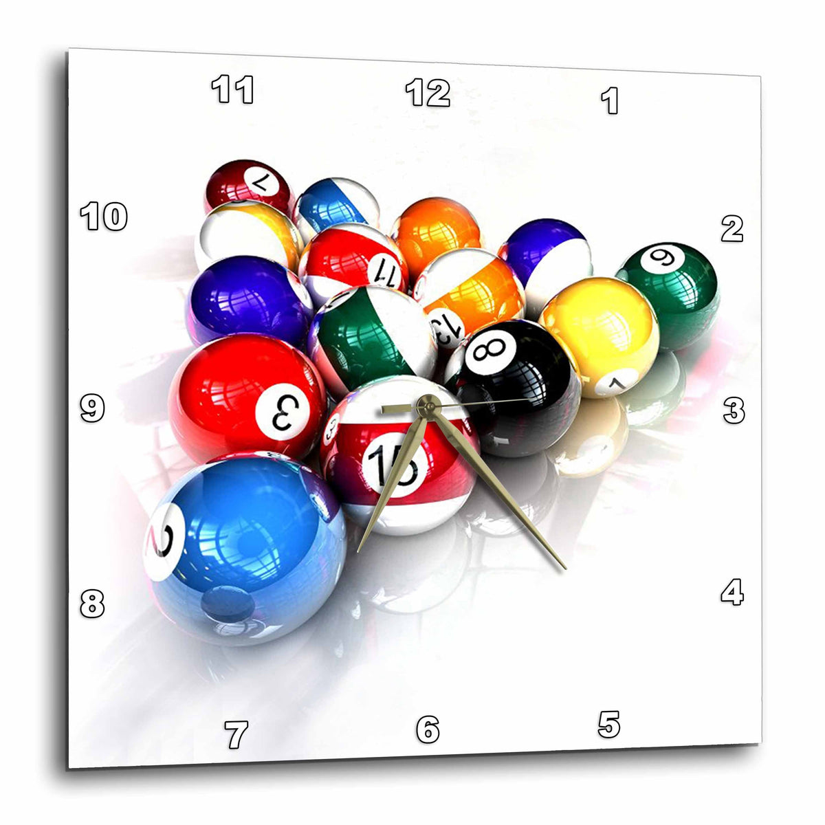 3dRose Billiards - Billiards Balls Pool - Wall Clocks (DPP_3318)