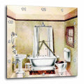 3dRose Florene Victorian Images - Picture of Painting of A Victorian Bathroom - Wall Clocks (DPP_62536)