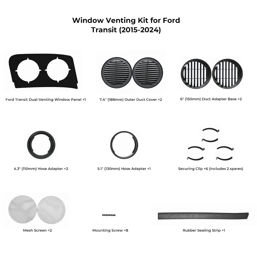 ZERO BREEZE Portable AC Window Venting Kit